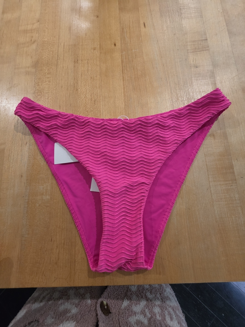 Milly Margot Vibrant Magenta Textured Bikini Bottom Size M